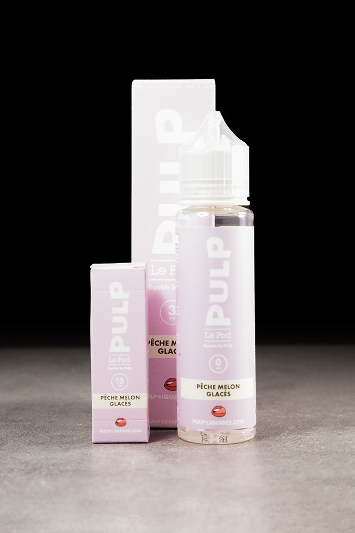 E-liquide Pêche Melon Glacés Grand Format LE POD LIQUIDE BY PULP - ICI ET VAP E-liquide Pêche Melon Glacés Grand Format LE POD LIQUIDE BY PULP - ICI ET VAP