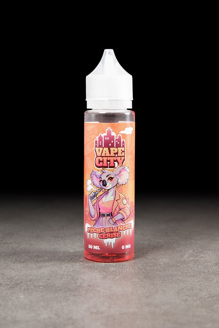 E-liquide Pêche Blanche Cerise 50ml VAPE CITY - ICI ET VAP E-liquide Pêche Blanche Cerise 50ml VAPE CITY - ICI ET VAP