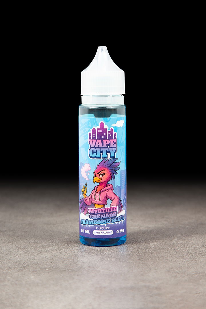 E-liquide Myrtille Grenade Framboise Bleue 50ml VAPE CITY - ICI ET VAP