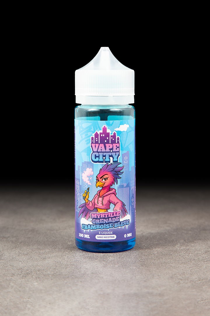 E-liquide Myrtille Grenade Framboise Bleue 100ml VAPE CITY - ICI ET VAP
