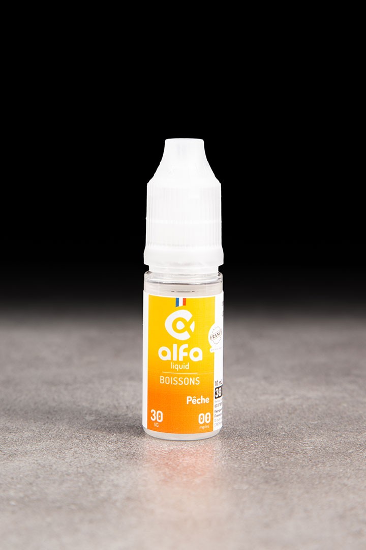 E-liquide Pêche 10ml ALFALIQUID BOISSONS - ICI ET VAP